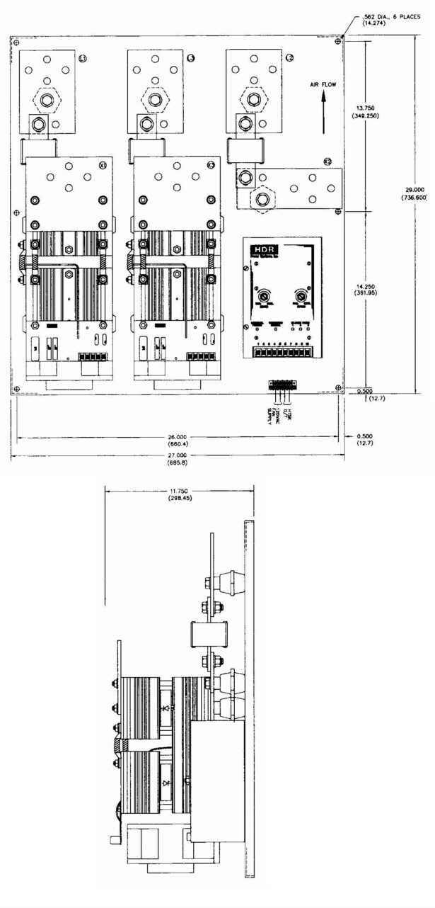 ZF2 SCR Power Control 800-1200A Dimensions