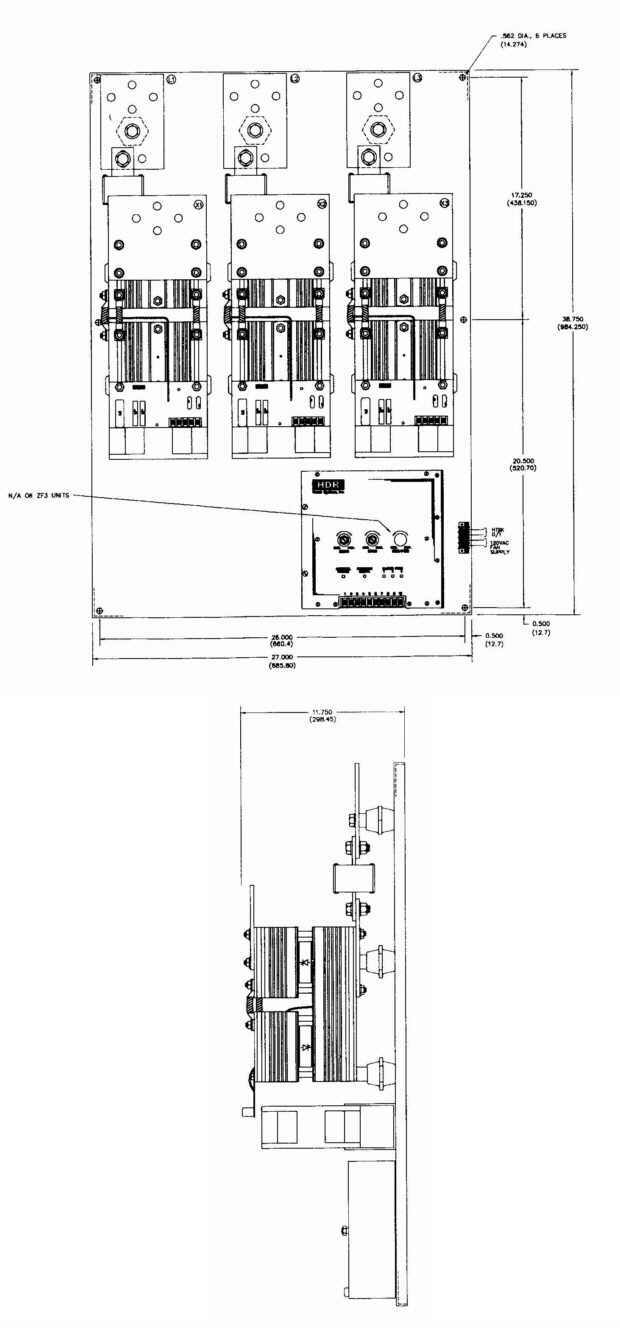 PF3 SCR Power Control 800-1200A Dimensions