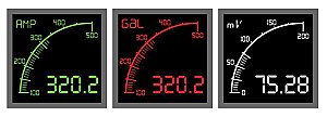 Trumeter APM-M2-ANO Digital Bar Graph Meter Lighted characters (Negative)  Display, Programmable Volts / Amps / Frequency