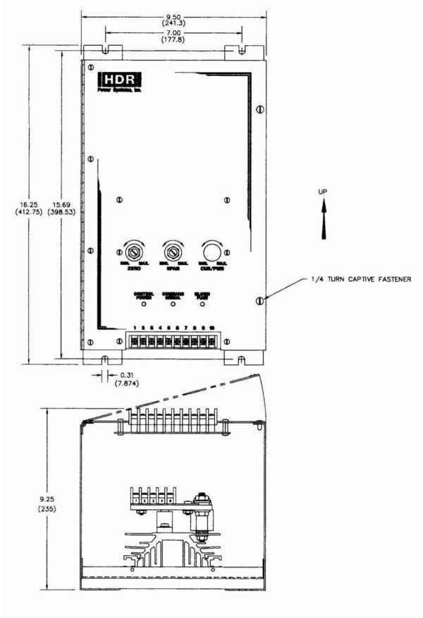 PF1 SCR Power Control 60-225A Dimensions