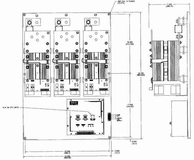ZF3 SCR Power Control 650A Dimensions