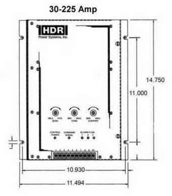 SHPF3 SCR Power Controller 30-225A Dimensions